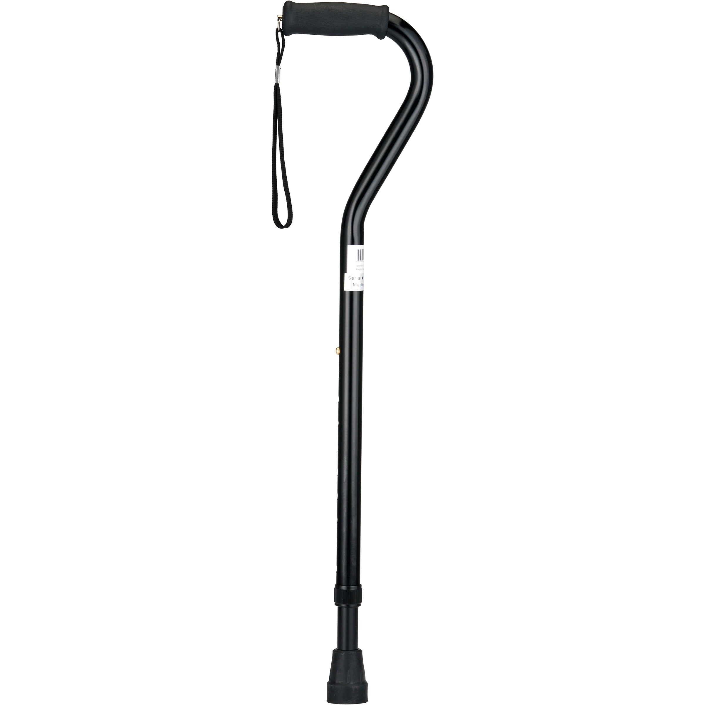 Heavy Duty Aluminum Cane with Black strap